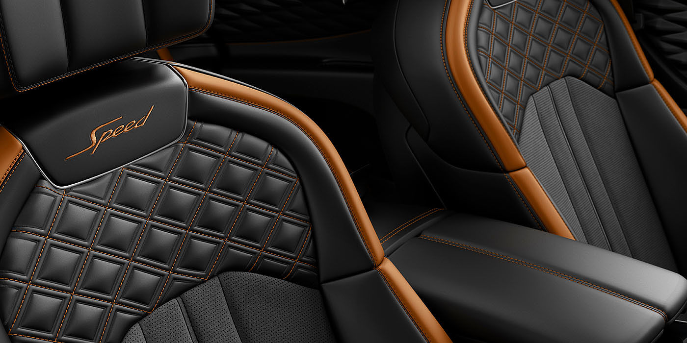 Bentley Emirates -  Dubai Bentley Flying Spur Speed's front seats with detailed contrast stitching and Speed Emblems