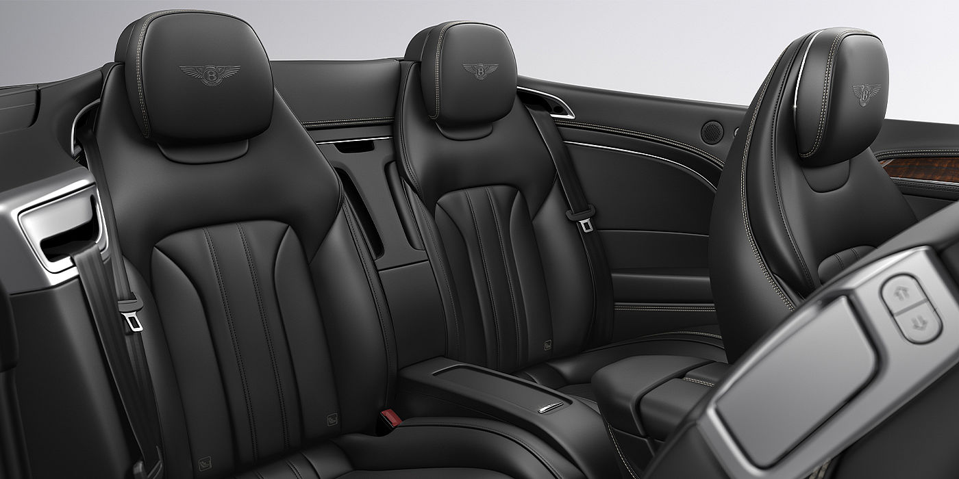 Bentley Emirates -  Dubai Bentley Continental GTC convertible rear interior in Beluga black hide